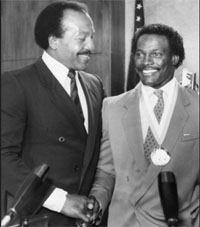 Jim Brown and Walter Payton 1984